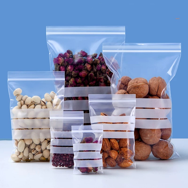 Food Snacks Label - 200 قطعة من أكياس التعبئة البلاستيكية