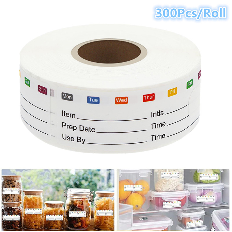 Food Snacks Label - 300 قطعة/لفة ملصقات ذاتية اللصق لتخزين