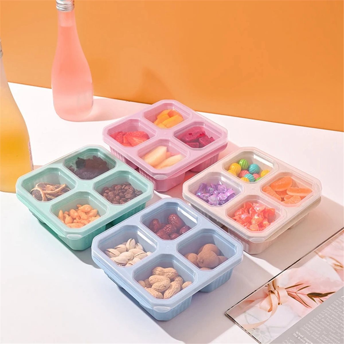 【عرض اليوم】~@ مجموعة من 4 حاوي - مراجعة Food Snacks To Buy وسعره