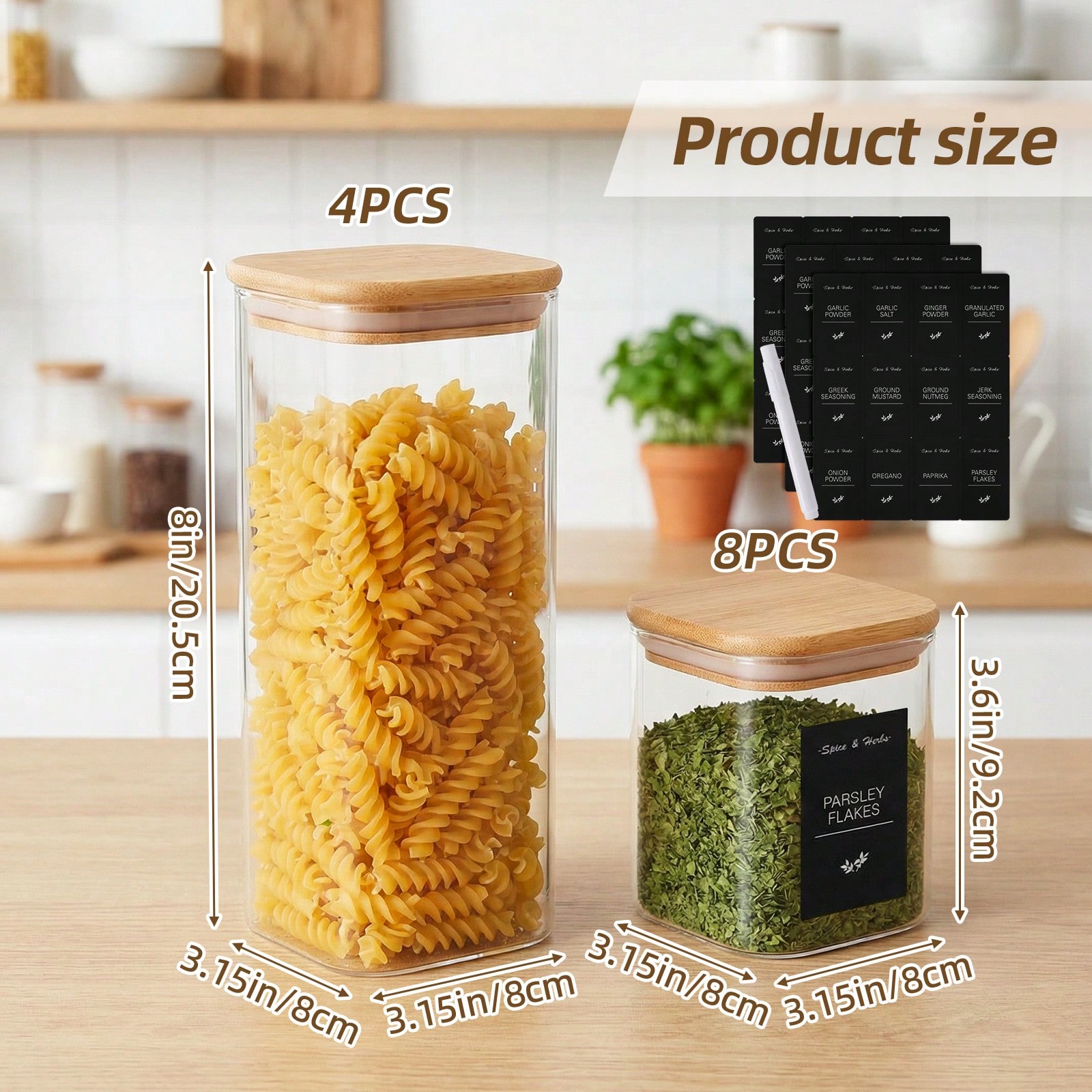 حاويات زجاجية لتخزين الطعام مع - مراجعة Food Snacks Label وسعره