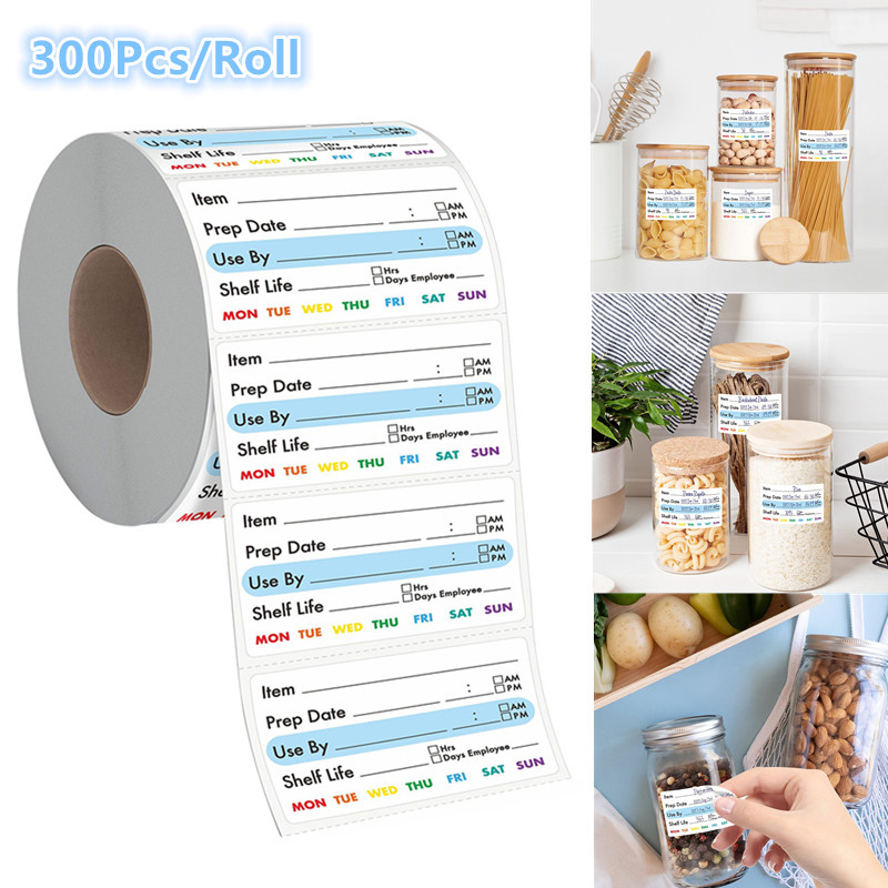 300 قطعة/لفة المطبخ تاريخ الغذ - مراجعة Food Snacks Label وسعره